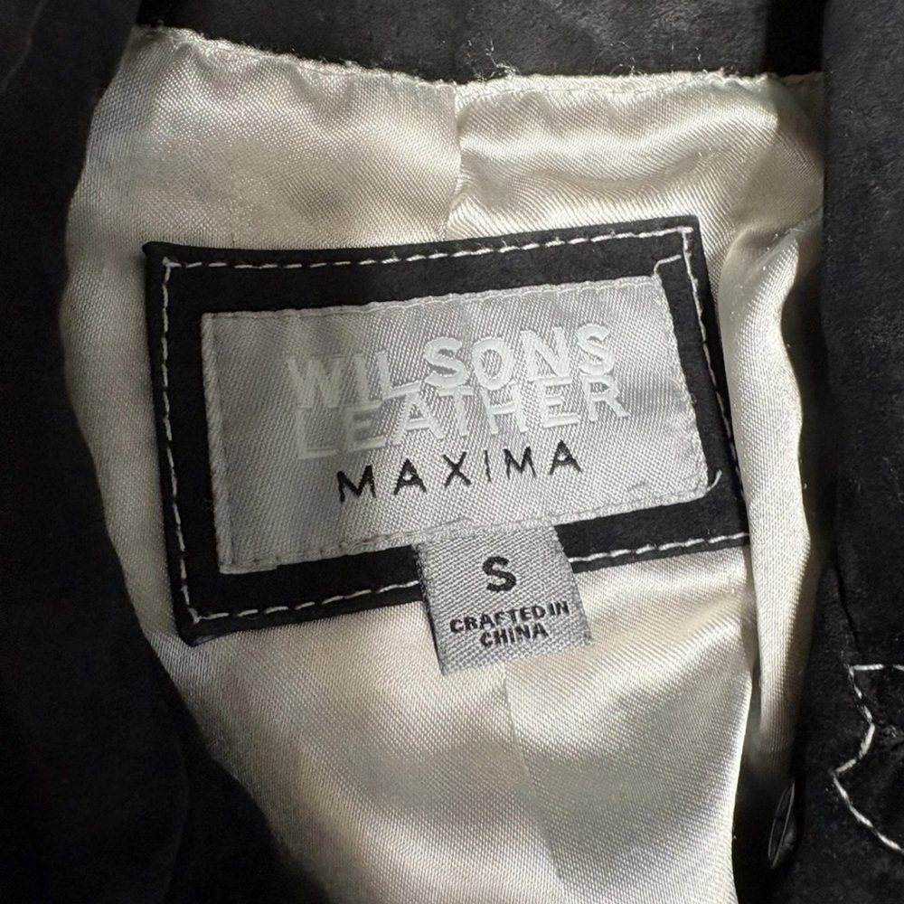 Wilsons Leather Black Trench Coat Y2K - Picture 2 of 12